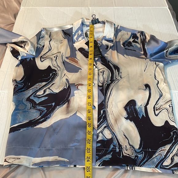 ♻️ New Lilysilk Vibrant Geode Print Silk Button Down Blouse size Small - Picture 7 of 7